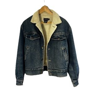 VTG Calvin Klein Men's Denim Sherpa Lined Trucker Jacket Size M